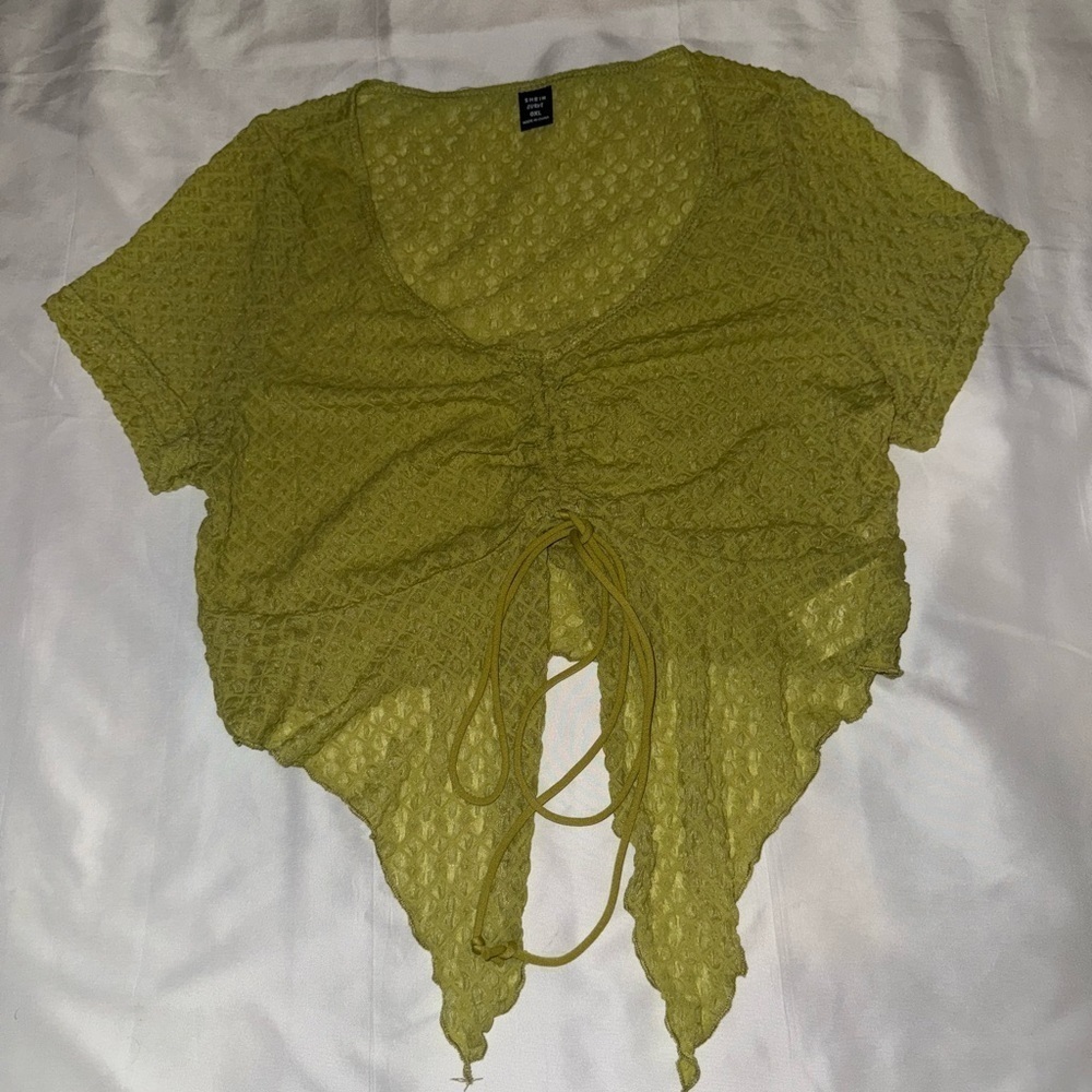 SHEIN Light Green Textured Blouse Size 0XL